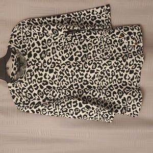 Lropard Print Round Neck Top